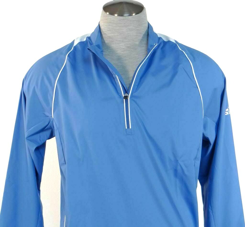 Adidas Golf ClimaProof 1/2 Zip Blue Wind Shirt Men's NWT gallery