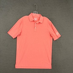 Straight Down Performance Polo Shirt Mens Small Orange Embroidered Logo Golf Dad
