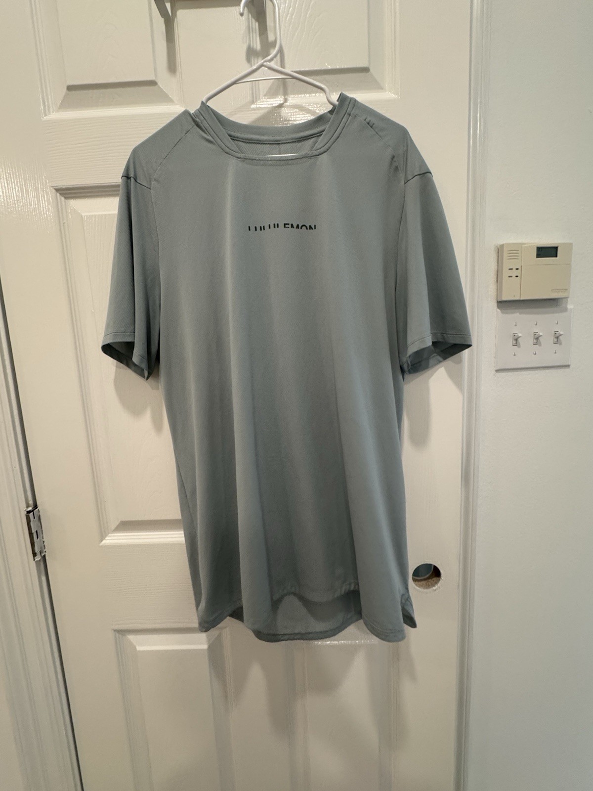 Rare Lululemon Square-Neck Running Short Sleeve Shirt Silver Blue - Large gallery