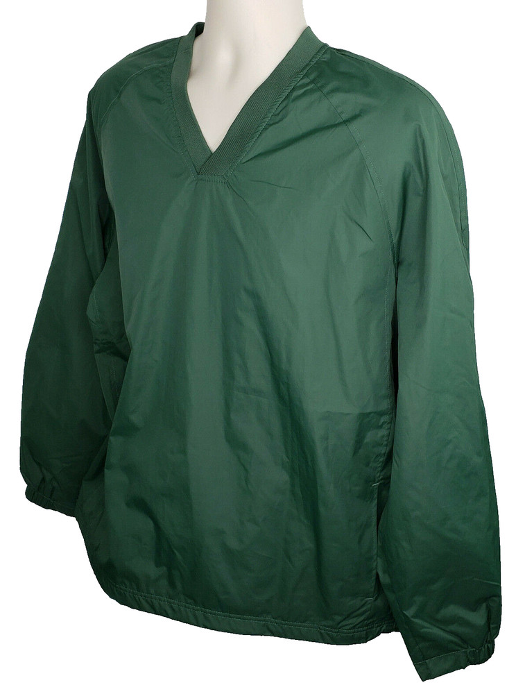 Sport-Tek Men's XL, V Neck, Raglan Windshirt, Green, Style JST72, EUC