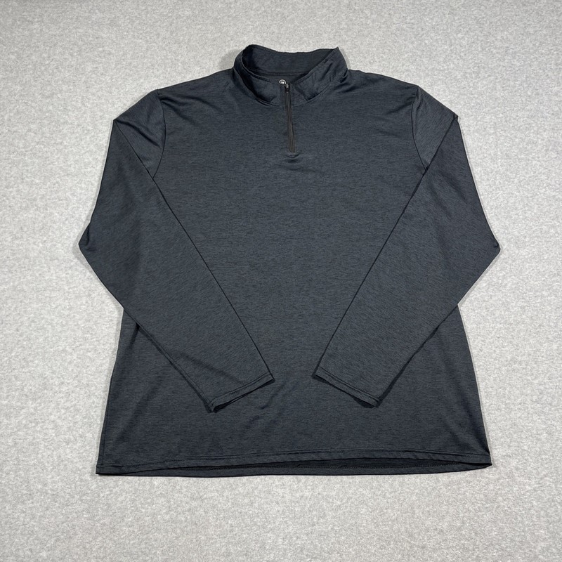Lot of 3 Real Essentials Men's XL Black Blue Red 1/4 Zip Long Sleeve Lightweight gallery