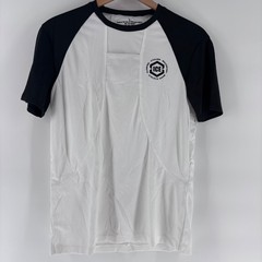 ICE Athletic Wear Performance Shirt Mens L White Black Raglan Cycling Running