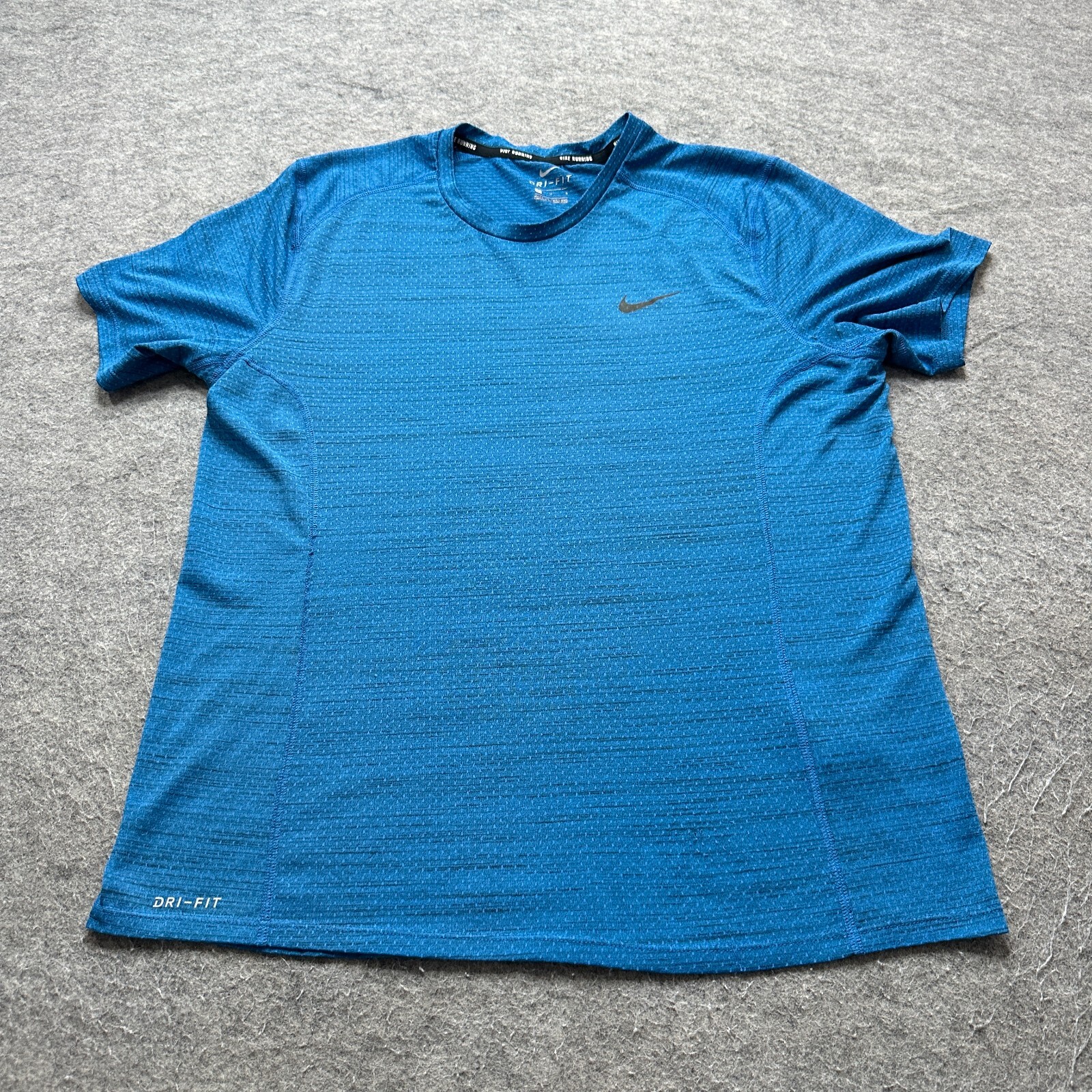 Nike Breathe Running T-Shirt Men L Blue Reflective Mesh Short Sleeve 904800 gallery