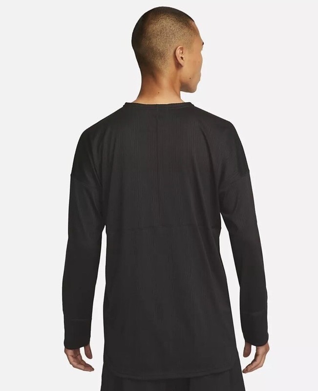 $85 Nike Dri Fit Yoga Black Long Sleeve Shirt FB7775 010 Men’s Size Medium gallery