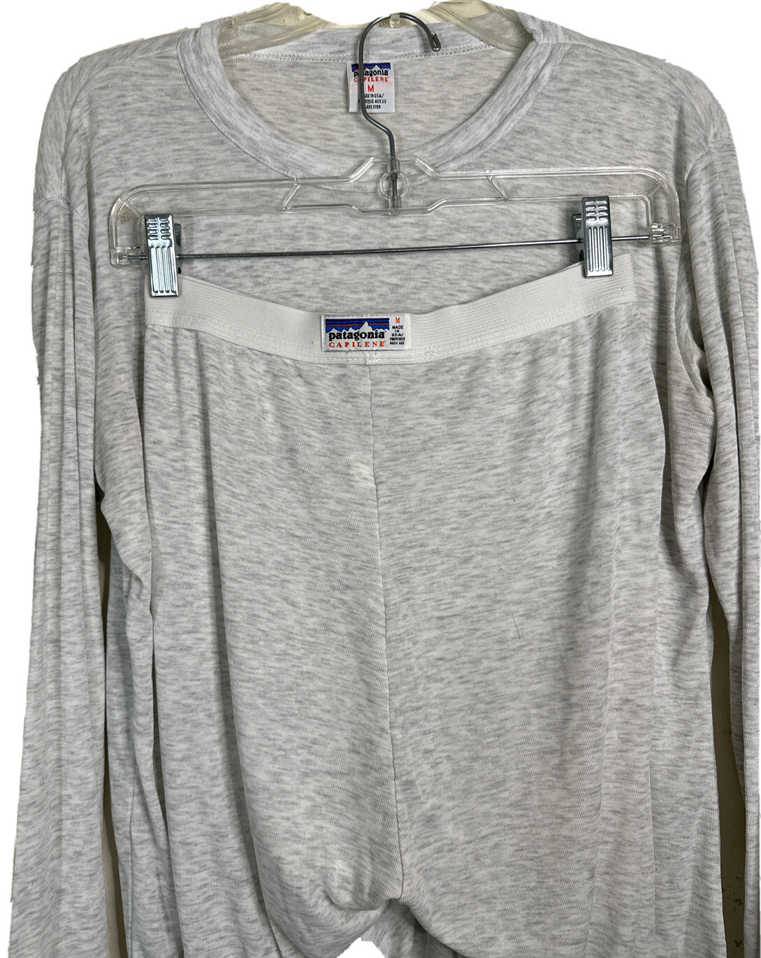 Patagonia Capilene Base Layer Long Sleeve White MADE IN USA Size Medium Vintage gallery