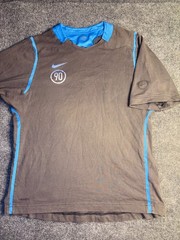 Nike Fit Dry T Shirt Men Large Gray Training Ventilated Short Sleeve Swoosh Logo