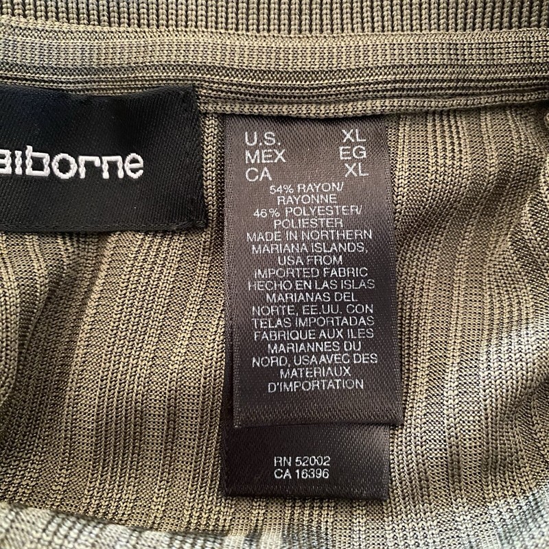 Claiborne Men's Green XL Extra Large Golf Polo Rayon Polyester Blend SS 3 Button gallery