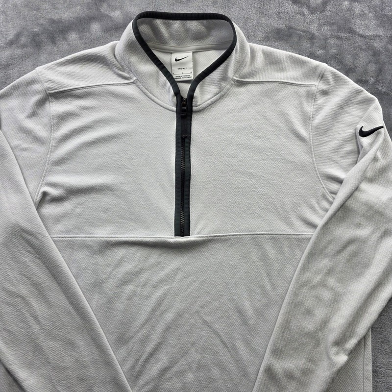 Nike Quarter Zip Pullover Large Gray Mens Regular Fit Polyester Dri-FIT Athletic gallery