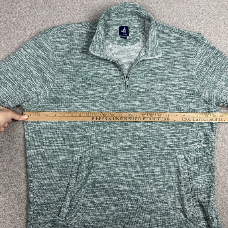 Johnnie-O Mickey Heather Green 1/4 Zip Knit Pullover Iguana Cotton/Poly Mens XL gallery