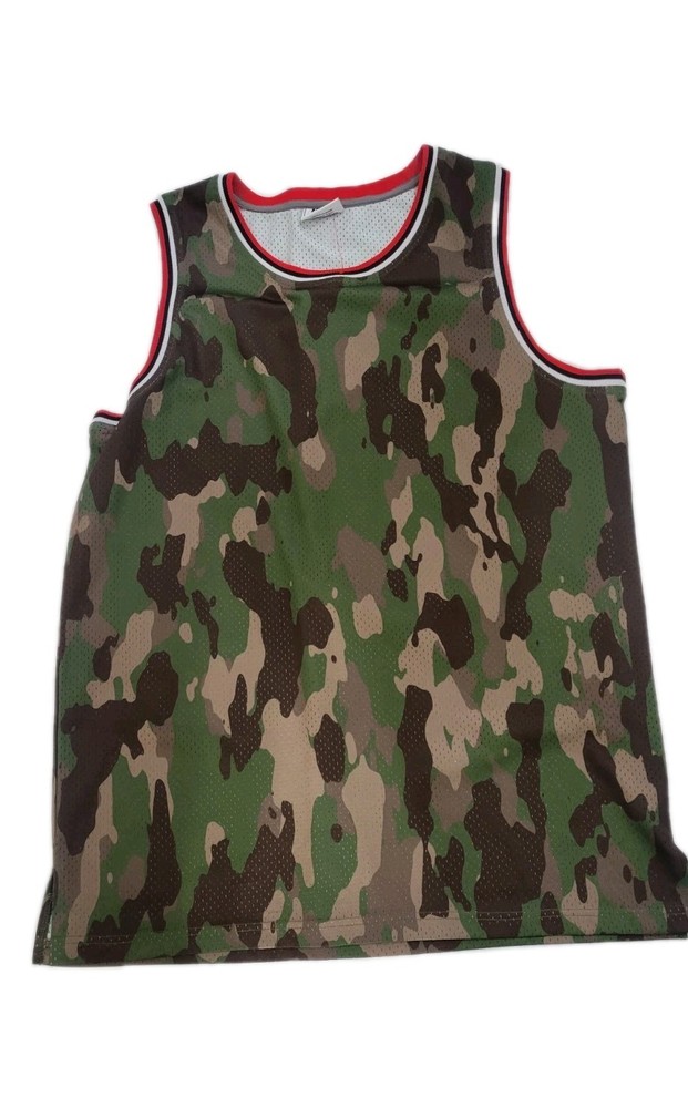 Pullonsy Men’s Cameroflash And Red Border Basketball Jersey Mesh Sz 2XL