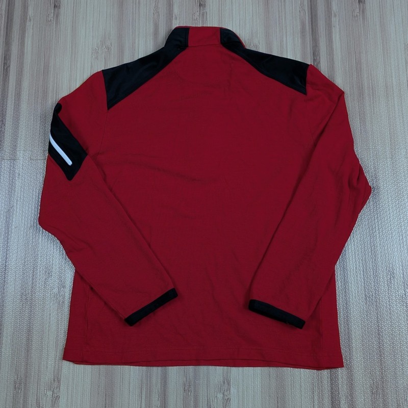 Mens ICEBREAKER Merino Wool LS Half Zip Top Red Small Gorpcore Outdoor Warm gallery