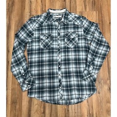 BKE Plaid Athletic Flannel Shirt Size L green