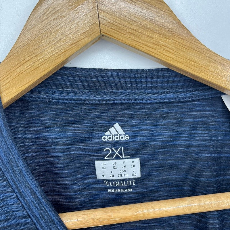 Adidas Climalite Mens 2XL Navy Blue Space Dye Performance T-Shirt CZ7642 gallery
