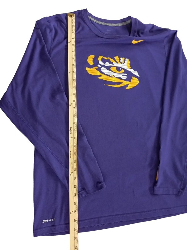 Nike Dri-FIT Men's XL Long-Sleeved Active Sweat T-Shirt Ravens Art Logo Purple gallery