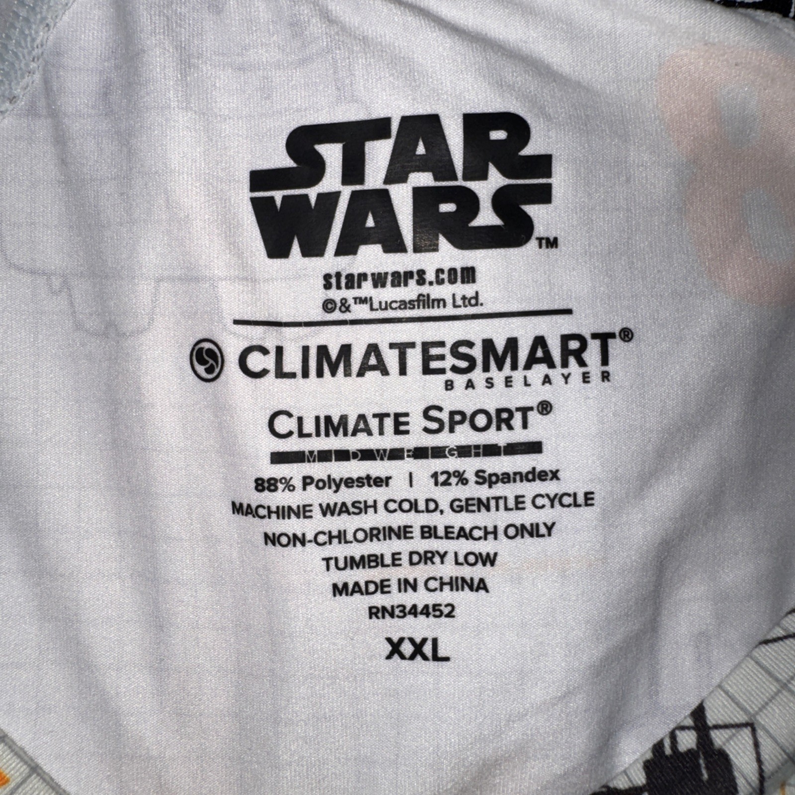 Climate smart Star Wars Long Sleeve Base Layer Shirt Men's Size 2XL gallery