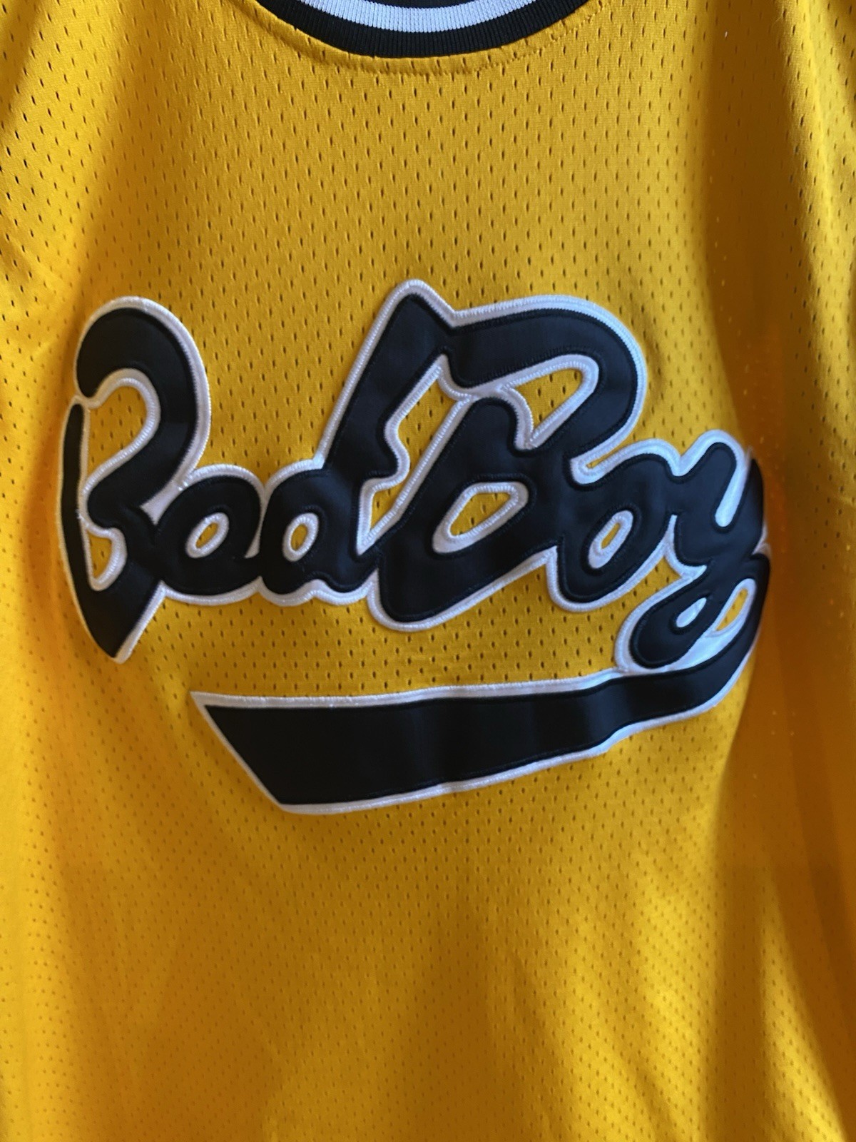 Bad Boy Notorious BIG Biggie Smalls Sleeveless Jersey Men's Size Small Yellow gallery