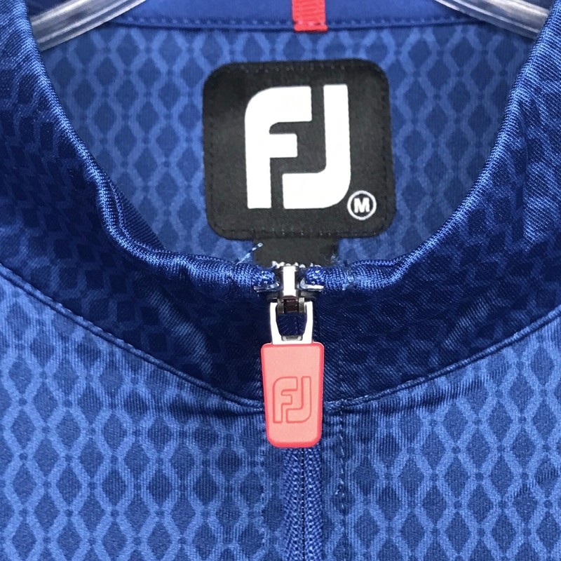FootJoy 1/4 Zip Pullover Mens Medium Blue Geometric Performance Midlayer Golf gallery