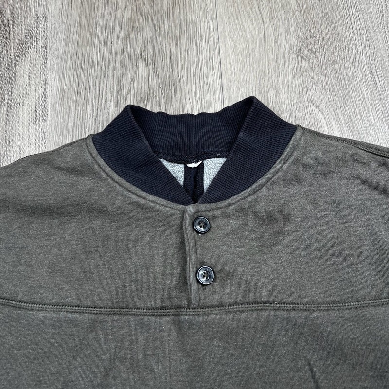 Lululemon Two Tone Pullover Sweatshirt 2 Button Mens Size L Large Olive Green gallery
