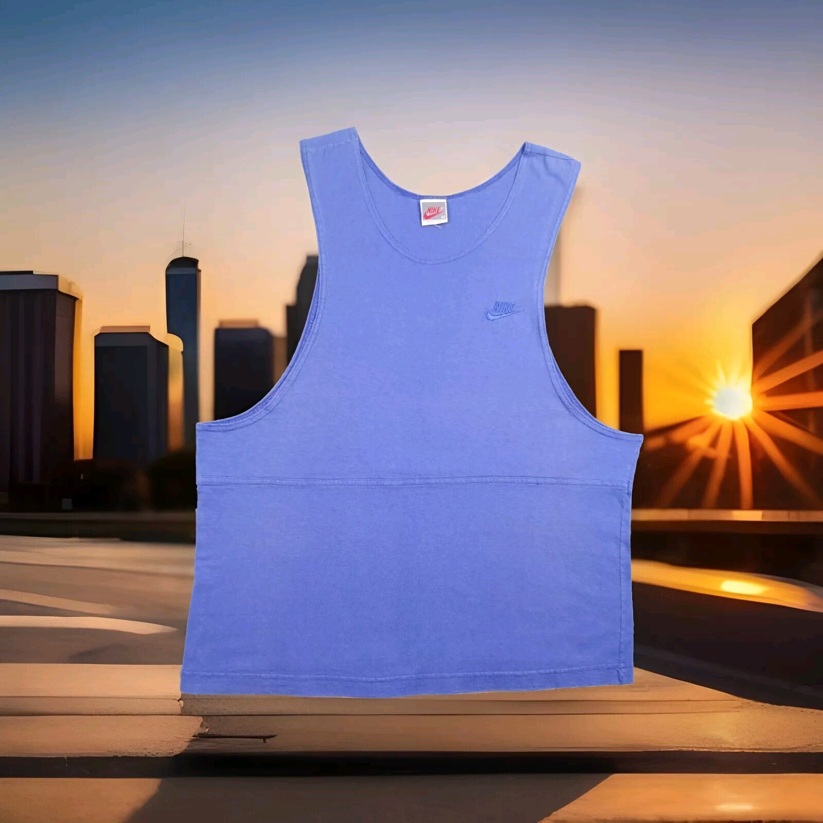 Vintage Nike Shirt Medium Blue Tank Top Basketball Mens Womens Muscle Shirt gallery