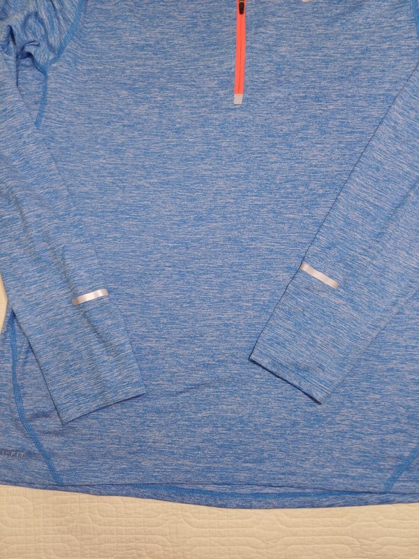Nike 1/4 Zip Running Top Dri-Fit Thumbholes Royal Blue Mens Size Large gallery