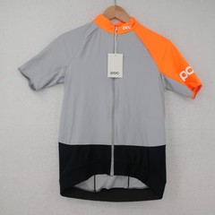 NEW POC Men’s Small Essential Road Cycling Mid Jersey Shirt Gray Orange