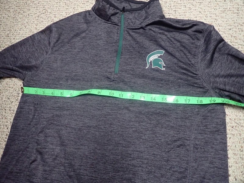 Colosseum Michigan State Spartans Pullover Mens Small Gray Excellent 1/4 Zip Top gallery