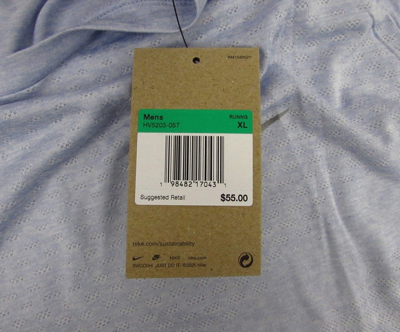 Nike Dri-FIT ADV Stride Running Ghost Heather Blue T-Shirt Men's XL HV5203-057 gallery