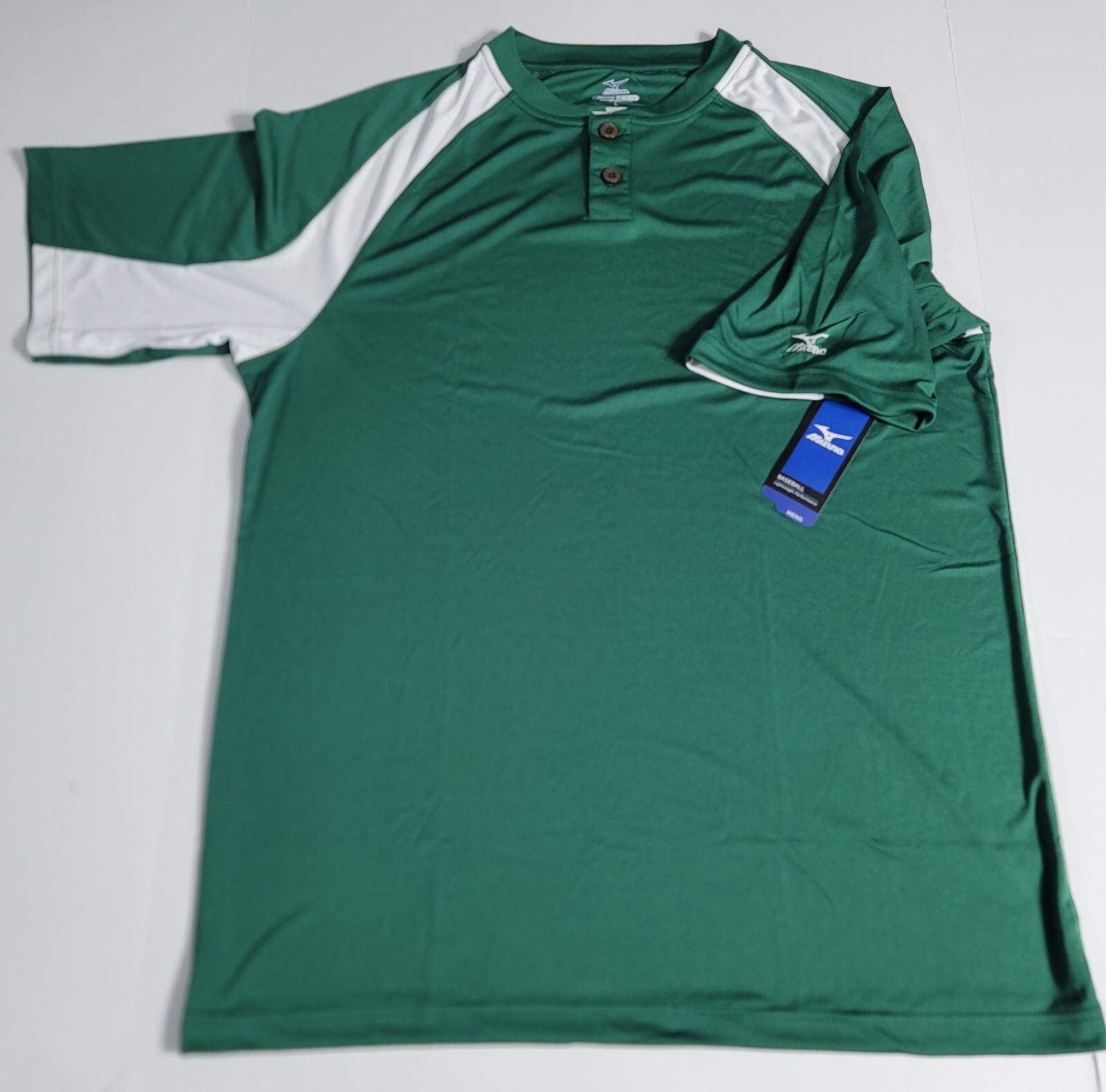 NWT Mizuno Sz Large DryLite Baseball/Golf 1/4 Button Shirt Lightweight Green gallery