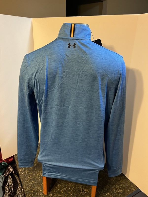 Under Armour Men’s LS 1/4 Zip Pullover Blue Yellow Polyester Blend Small - NWT gallery