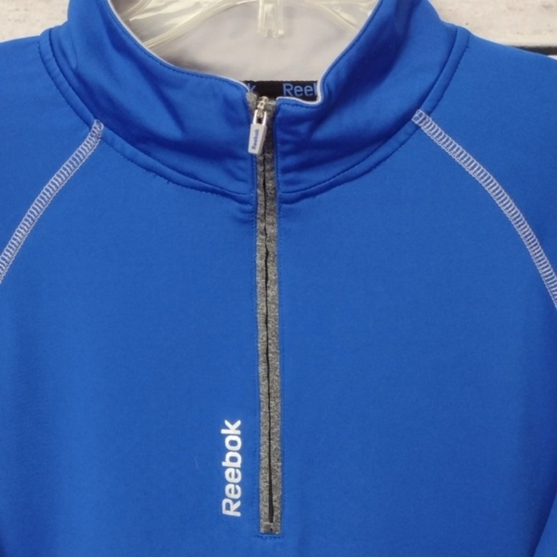 Reebok Top Jacket Blue Athletic Jersey Knit 1/3 Zip Sz M Outdoor Activewear gallery