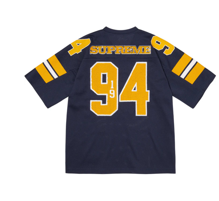 Supreme Sequin Football Jersey - Navy - Sizes Large - FW25 gallery