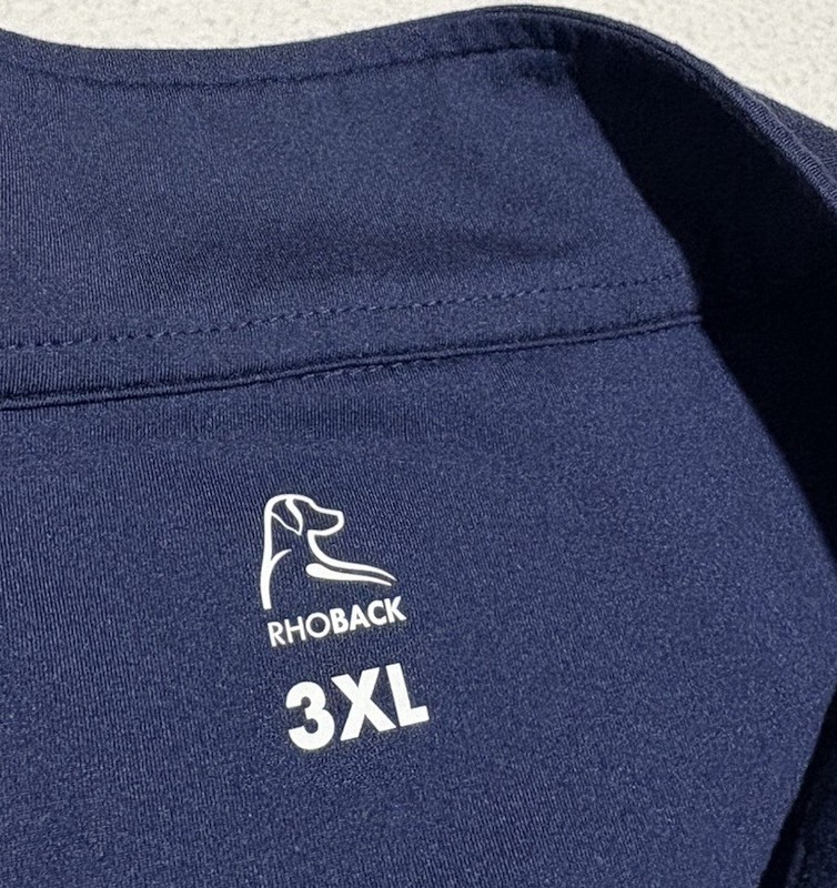 RHOBACK Performance 1/4 Zip Pullover Mens XXXL 3XL Blue Golf Long Sleeve READ gallery