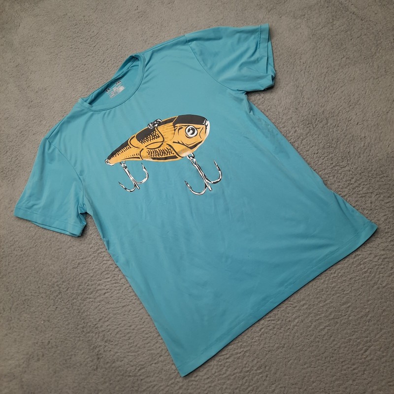 Under Armour Shirt Mens Medium Teal Graphic Loose Fishing Fisherman Short Sleeve gallery