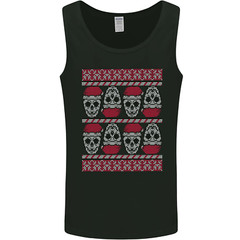 Christmas Skulls Xmas Heavy Metal Rock Music Mens Vest Tank Top