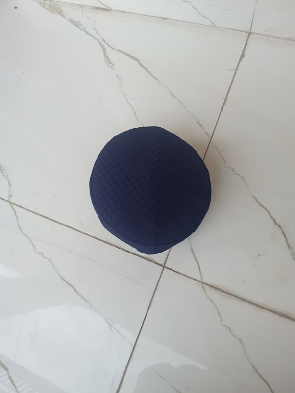 Premium Navy Blue Quilted Prayer Cap Islamic Kufi Hat For Men gallery