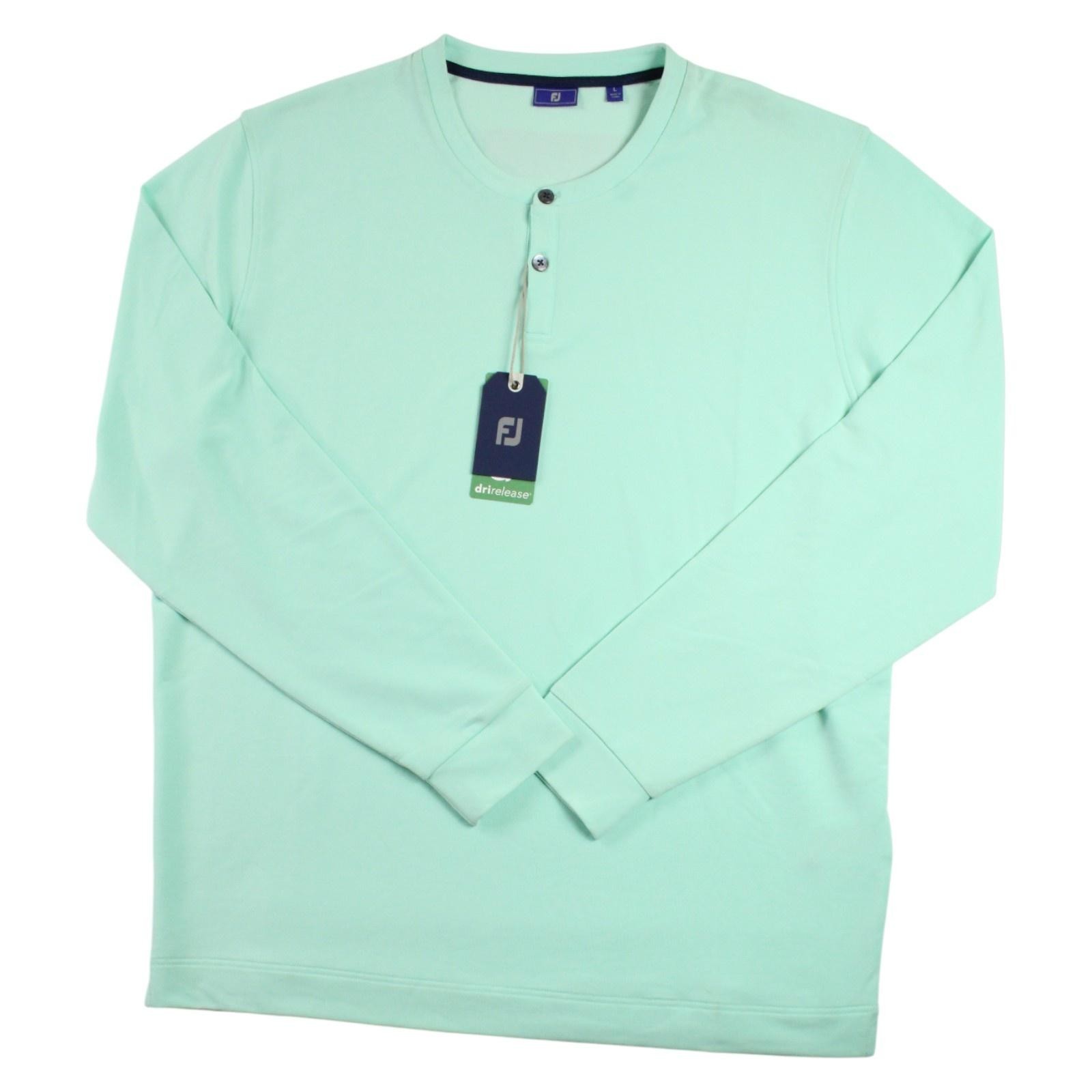 FootJoy Henley Shirt Mens L Azure Golf Long Sleeve Athletic Pullover $145 NEW gallery