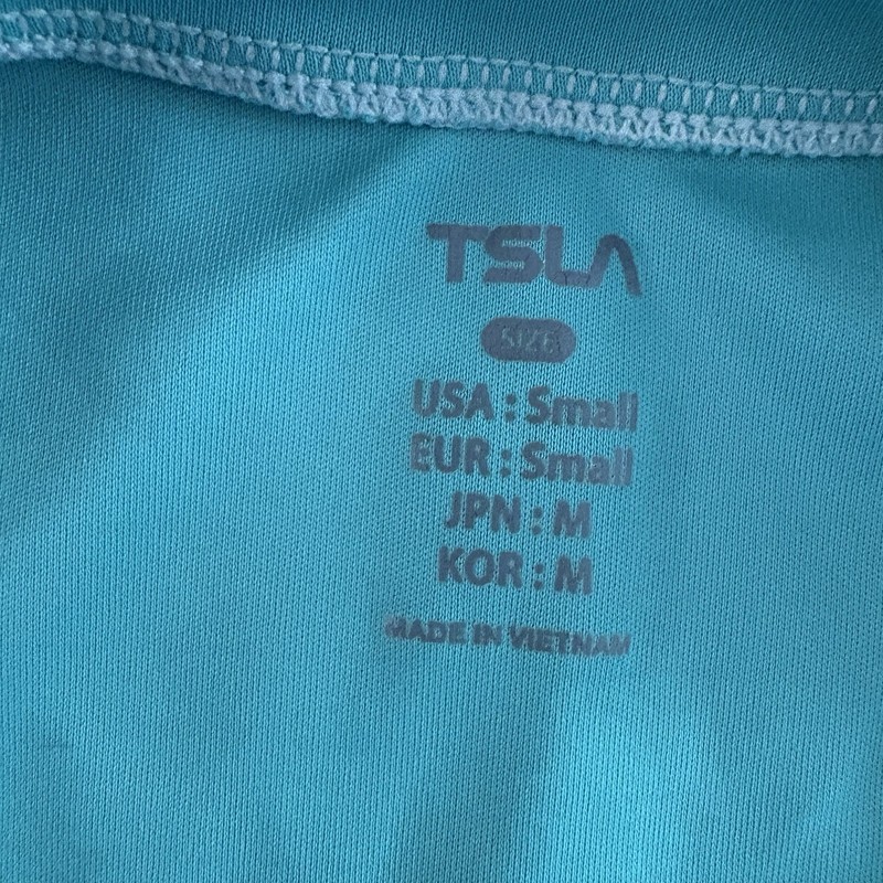 TSLA Men’s Small Teal Blue Short Sleeve Gym Shirt G7 gallery
