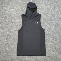 Under Armour Mens Black Sleeveless Hooded Training Tank Top Style 1361140 Size S