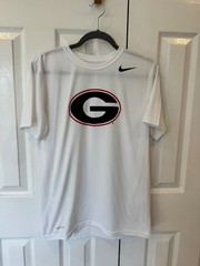 Nike Georgia Bulldogs Dri-FIT T-Shirt Men’s Medium White UGA NCAA Athletic Tee