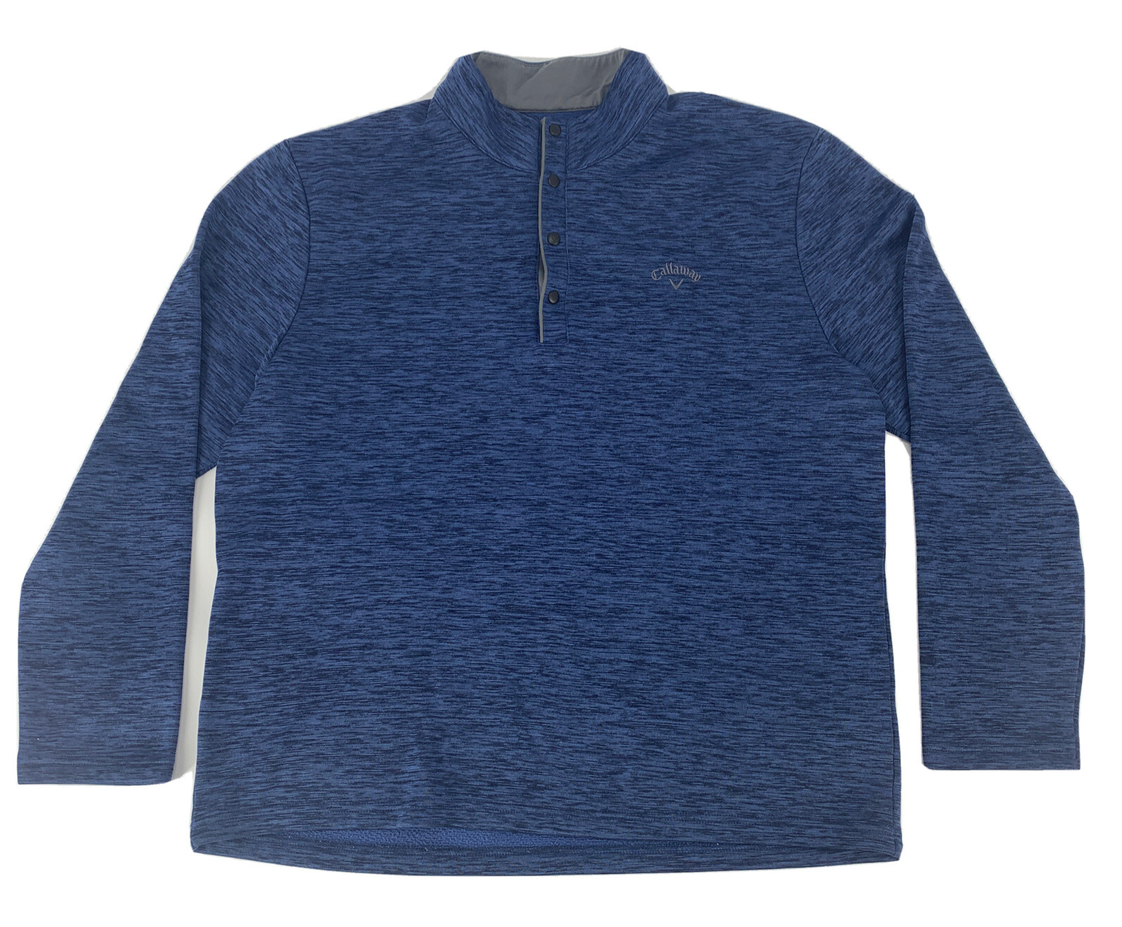 Men's Callaway Long Sleeve Quarter Snap Button Pullover Jacket Blue XXL Golf gallery