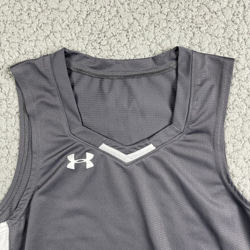 Under Armour Practice Basketball Jersey Mesh Tank Top Mens Small Gray gallery