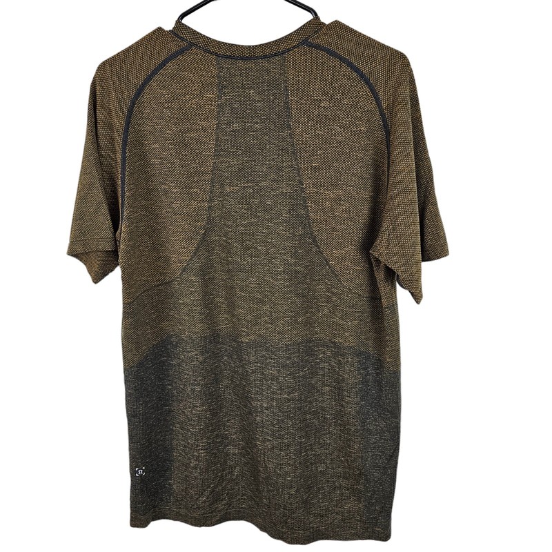 LULULEMON Mens Live in Practice Lightweight Tee T-Shirt Gold Black Mens Large gallery