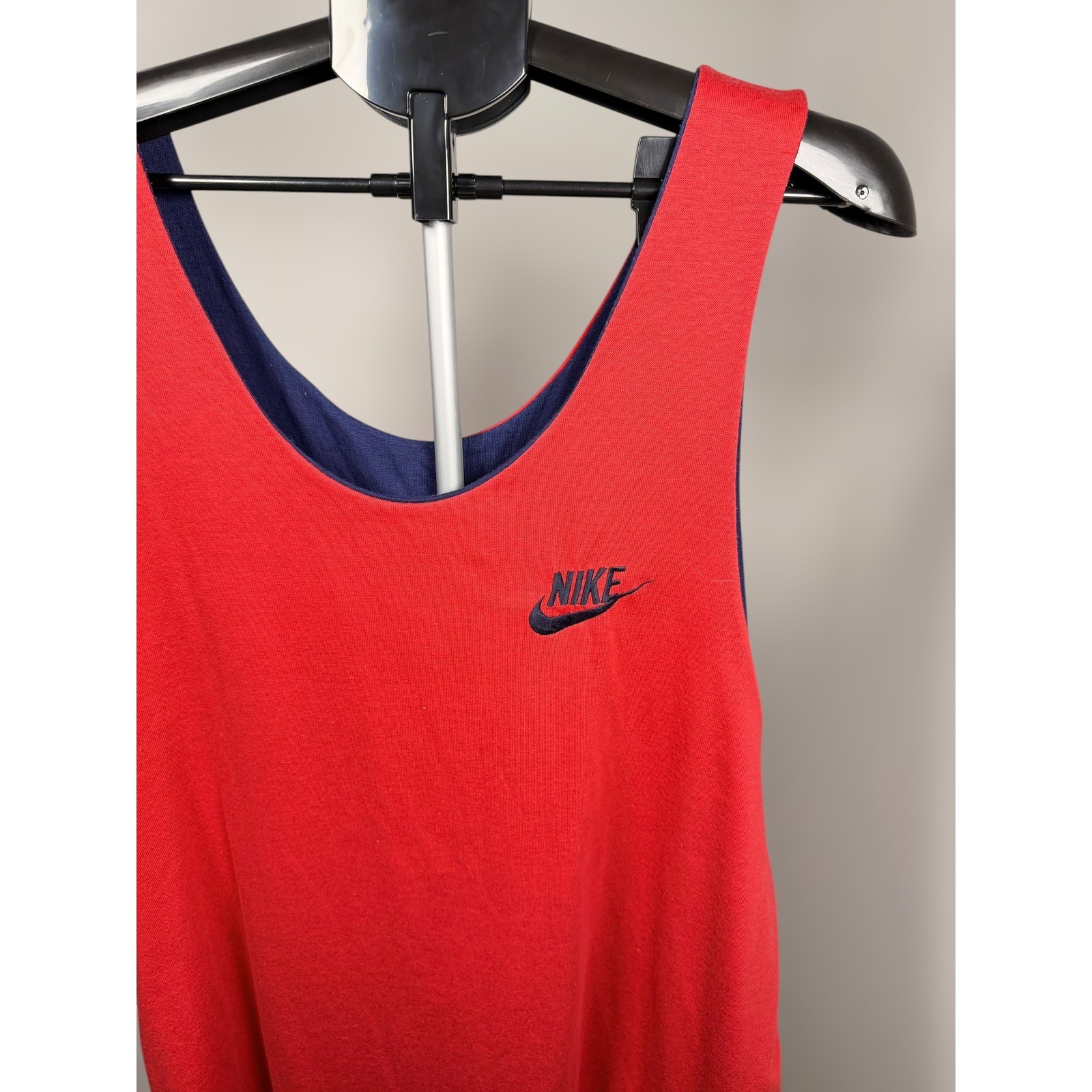 Vintage Nike Force Reversible Tank Top Mens Red Navy Blue Made in USA NK1218 gallery