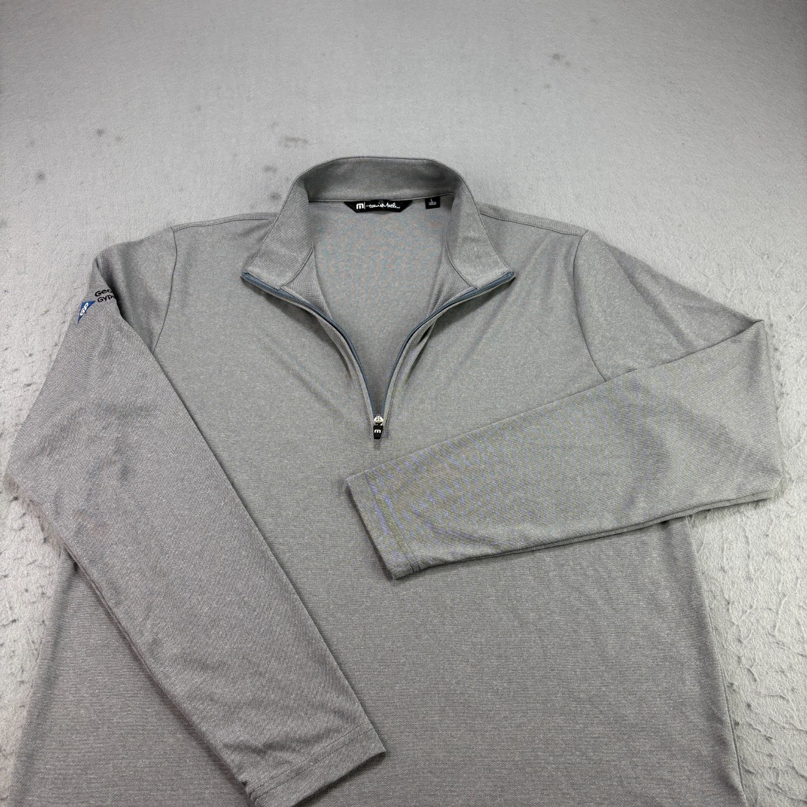 Travis Mathew Shirt Mens Large Gray Coto Performance 1/4 Zip Golf Pullover gallery