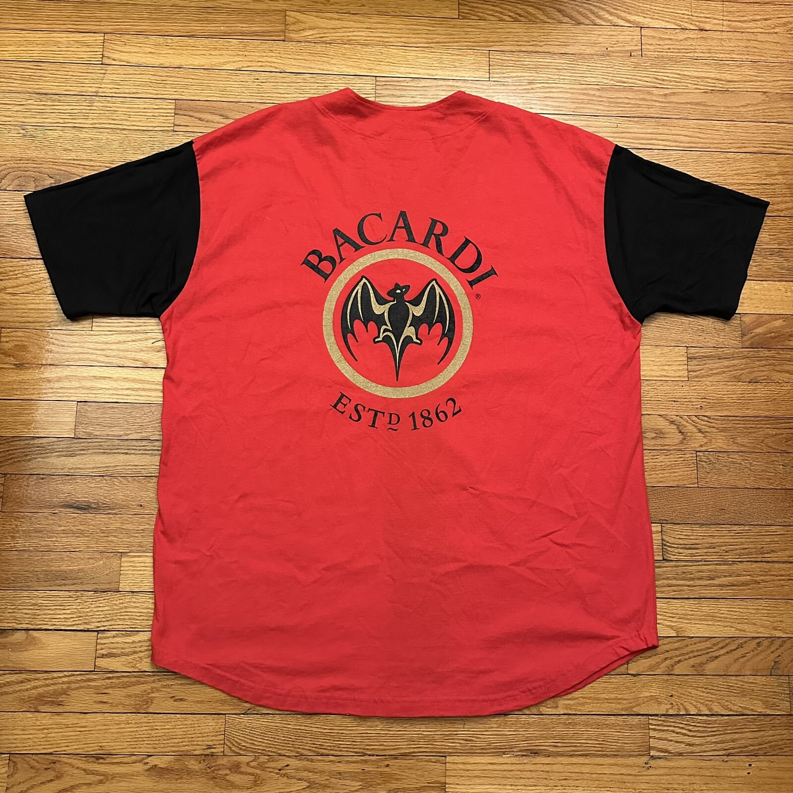 Vintage Bacardi Liquor Button Up Baseball Jersey XXL Men gallery