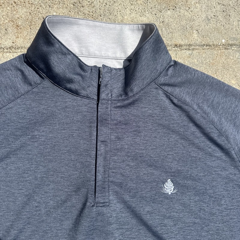 Peter Millar Crown Crafted Stealth Performance 1/4 Zip Men's XL Blue Golf Casual gallery
