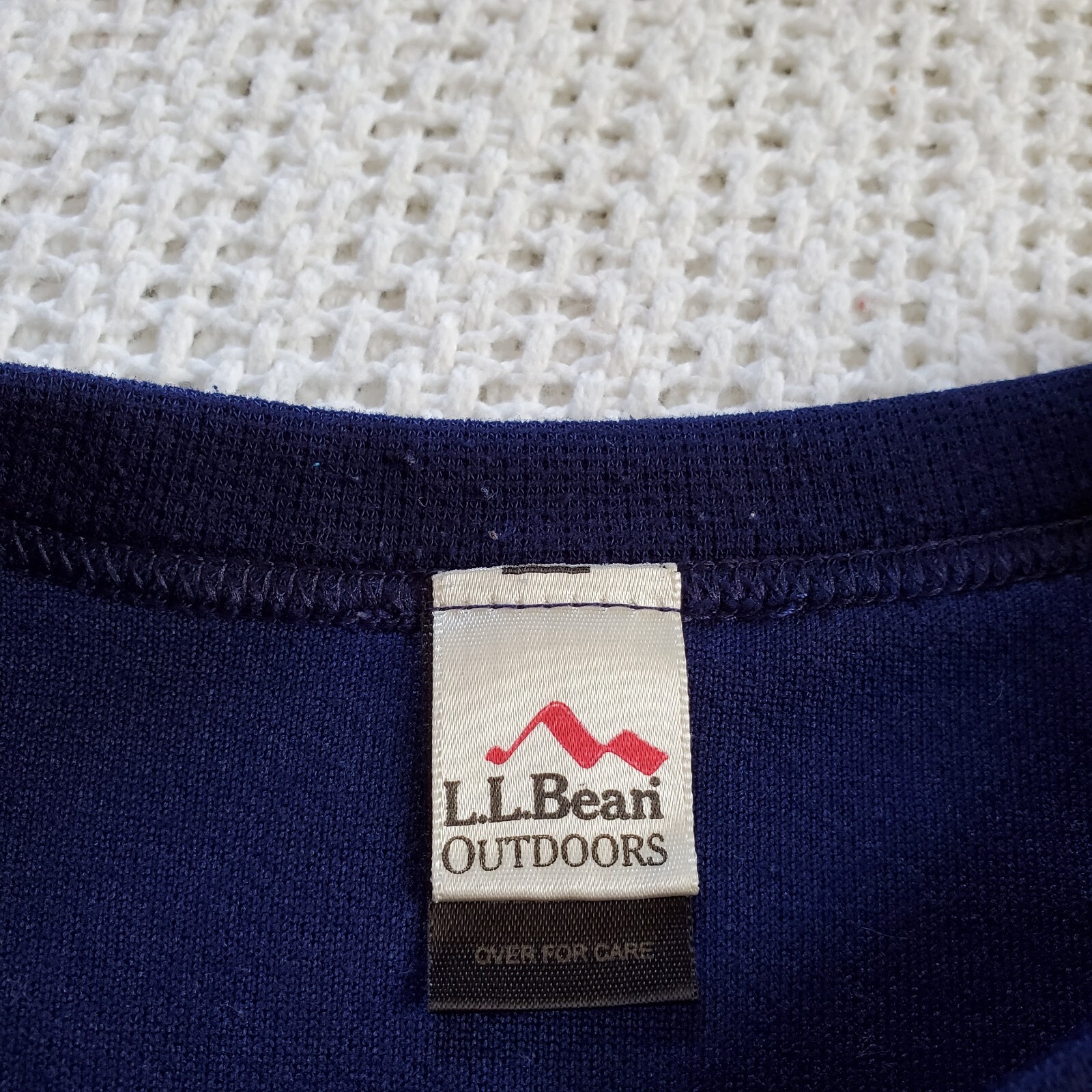 Vintage LL Bean Men's XL Outdoor Polyester Long Sleeve Navy Blue Shirt USA Made gallery