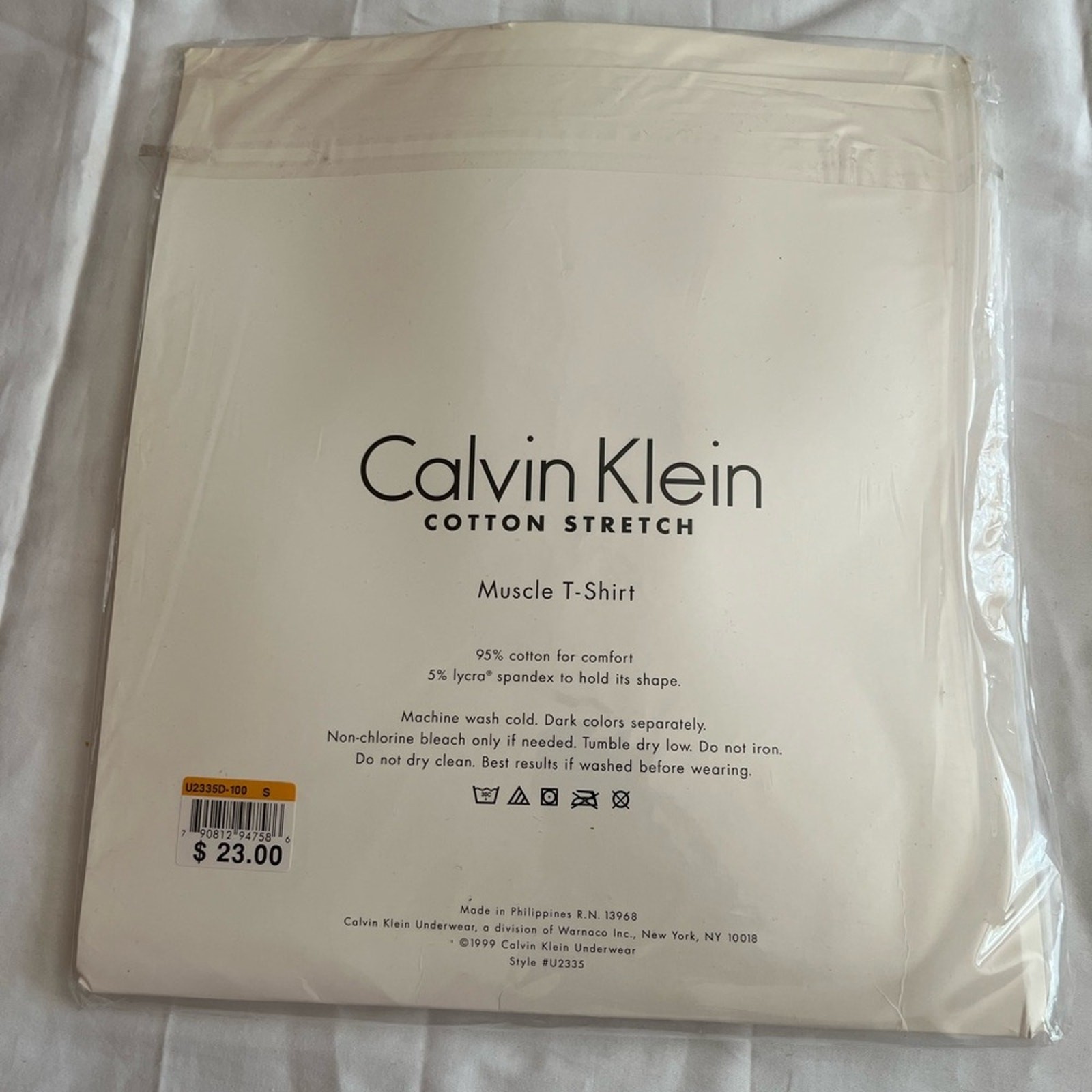 Calvin Klein Shirt 1pc Cotton Stretch Muscle White Sz S NWT gallery