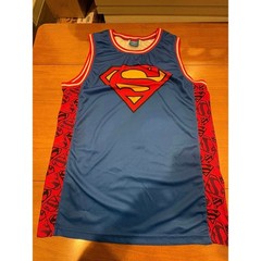 DC Comics Superman Basketball Jersey Number 00 Blue and Red Mesh-318