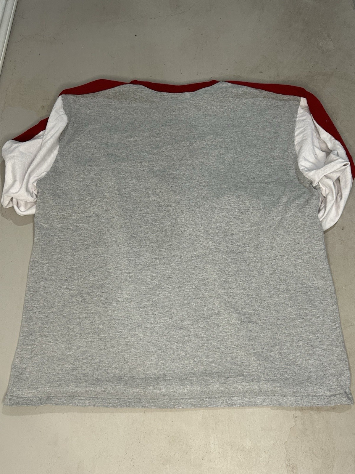 VTG Nautica Jeans Company Gray Red White Long Sleeve Crew Neck T-Shirt XL gallery